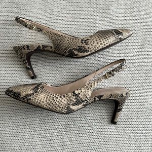 NWOT Cole Haan Grand Snakeskin Pointed Toe Slingback Heels Size 6.5